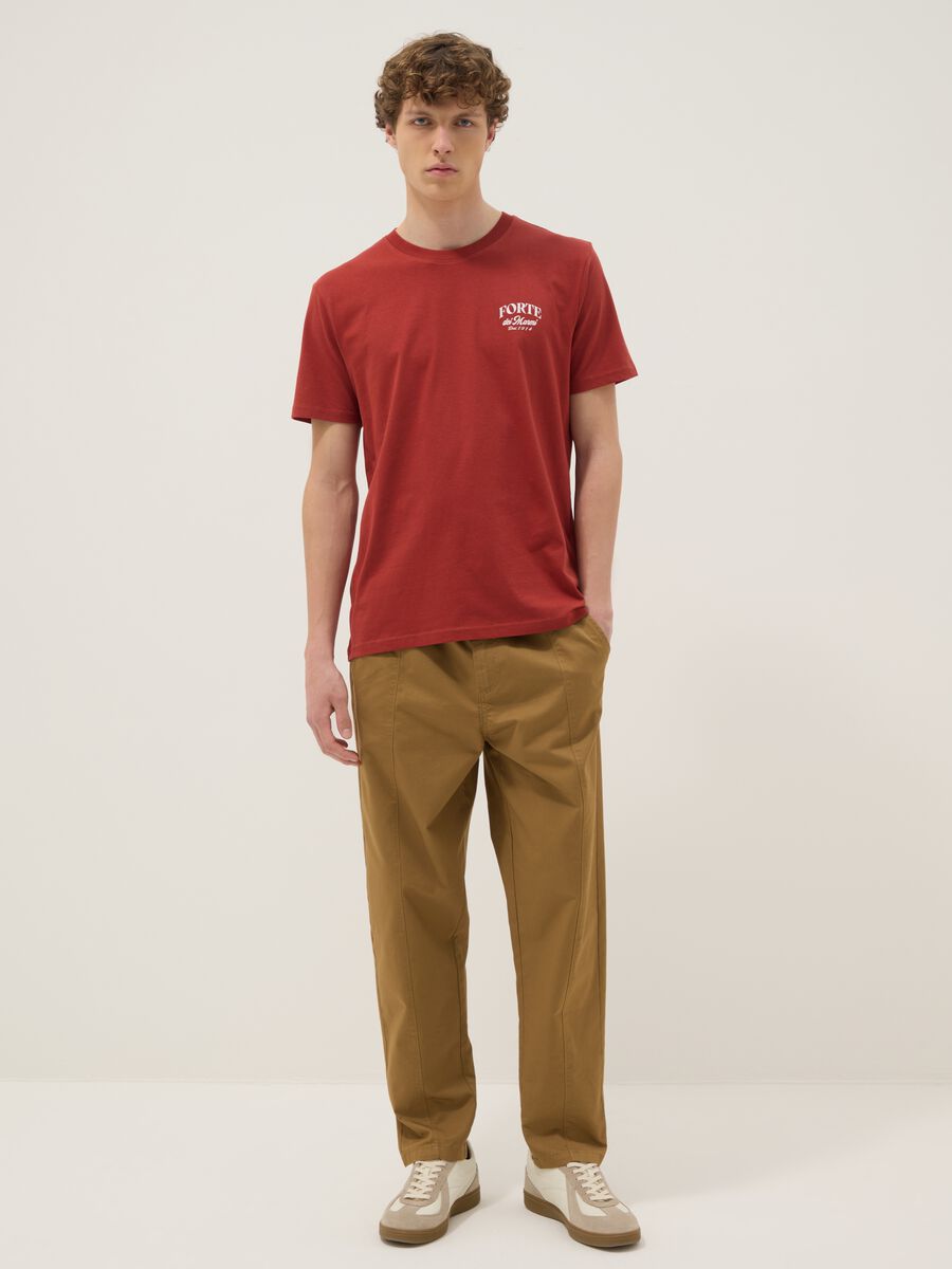 Red pure cotton regular-fit T-shirt with print_2
