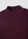 Purple ribbed viscose-blend top with high neck_5