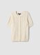 Beige pure cotton cable-knit cardigan, regular fit_4