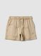 Beige organic cotton shorts with all-over print_0