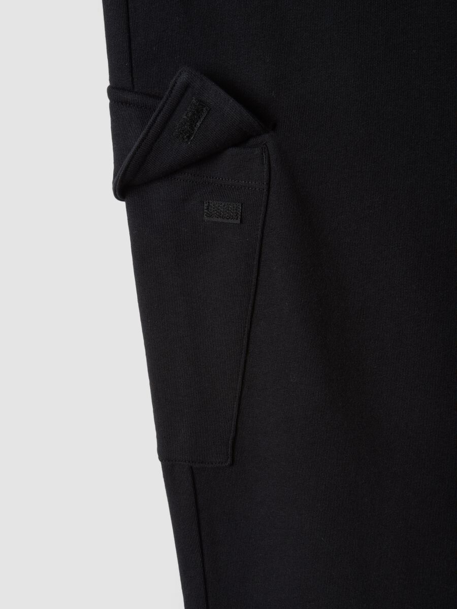 Pantaloni cargo neri culotte in puro cotone per ragazza_4