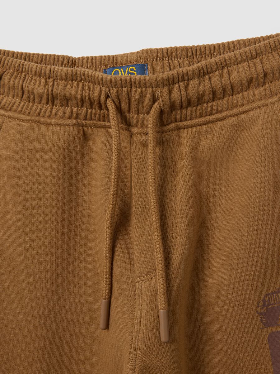 Children's brown pure cotton regular fit trousers_2