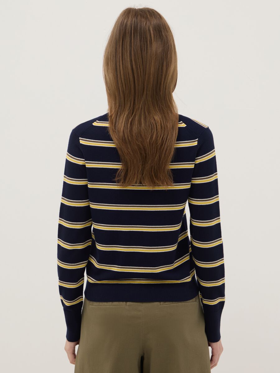 Multicoloured striped top with long sleeves regular fit_2