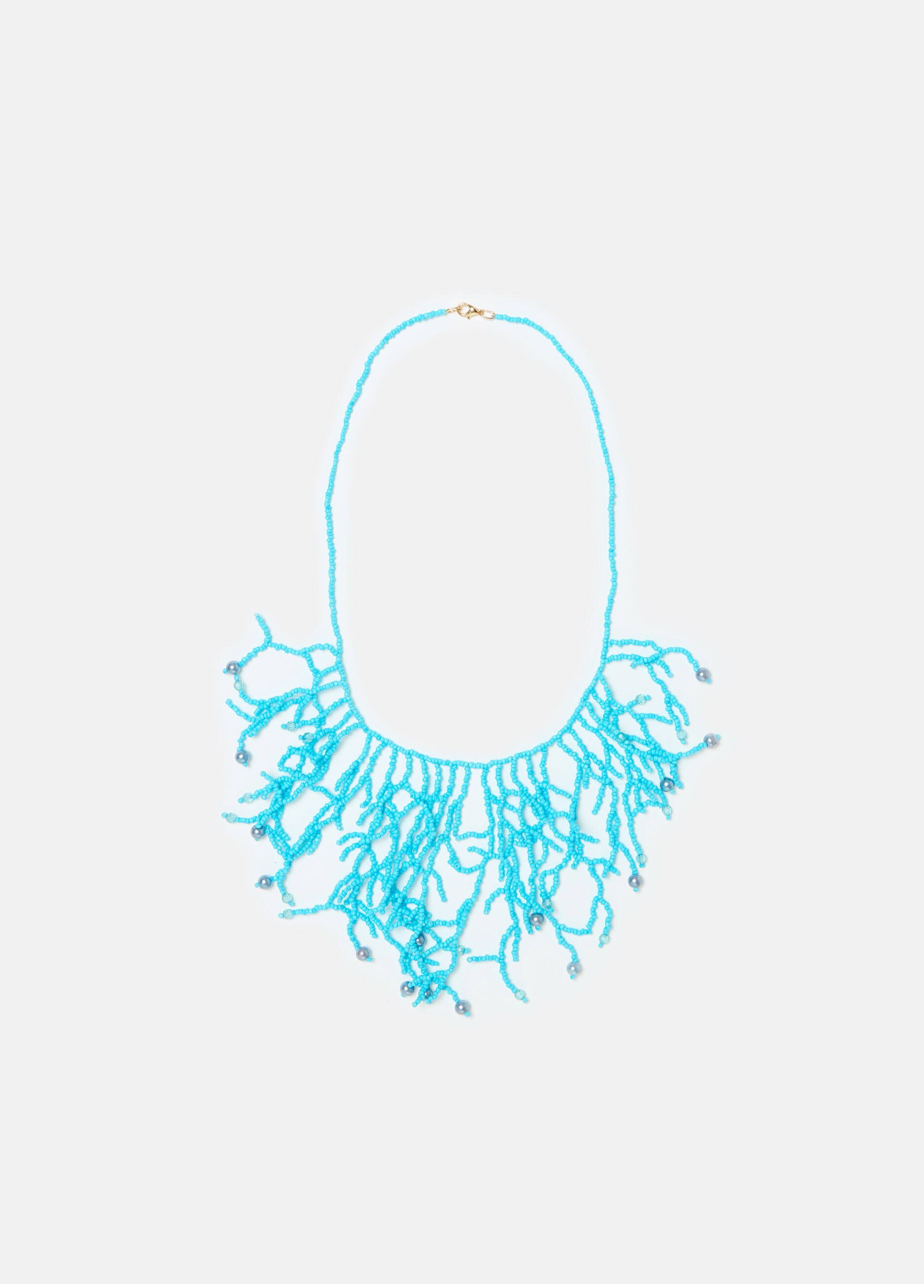 Positano summer necklace with coral-shaped beads