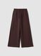 Braune Wide-Leg-Hose aus elastischem Modal mit Tunnelzug_4