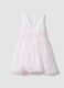 Girls&rsquo; sleeveless pink dress with waist bow_1