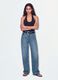 Hellblaue Denim-Jeans mit Wide Leg aus 100 % Baumwolle_0