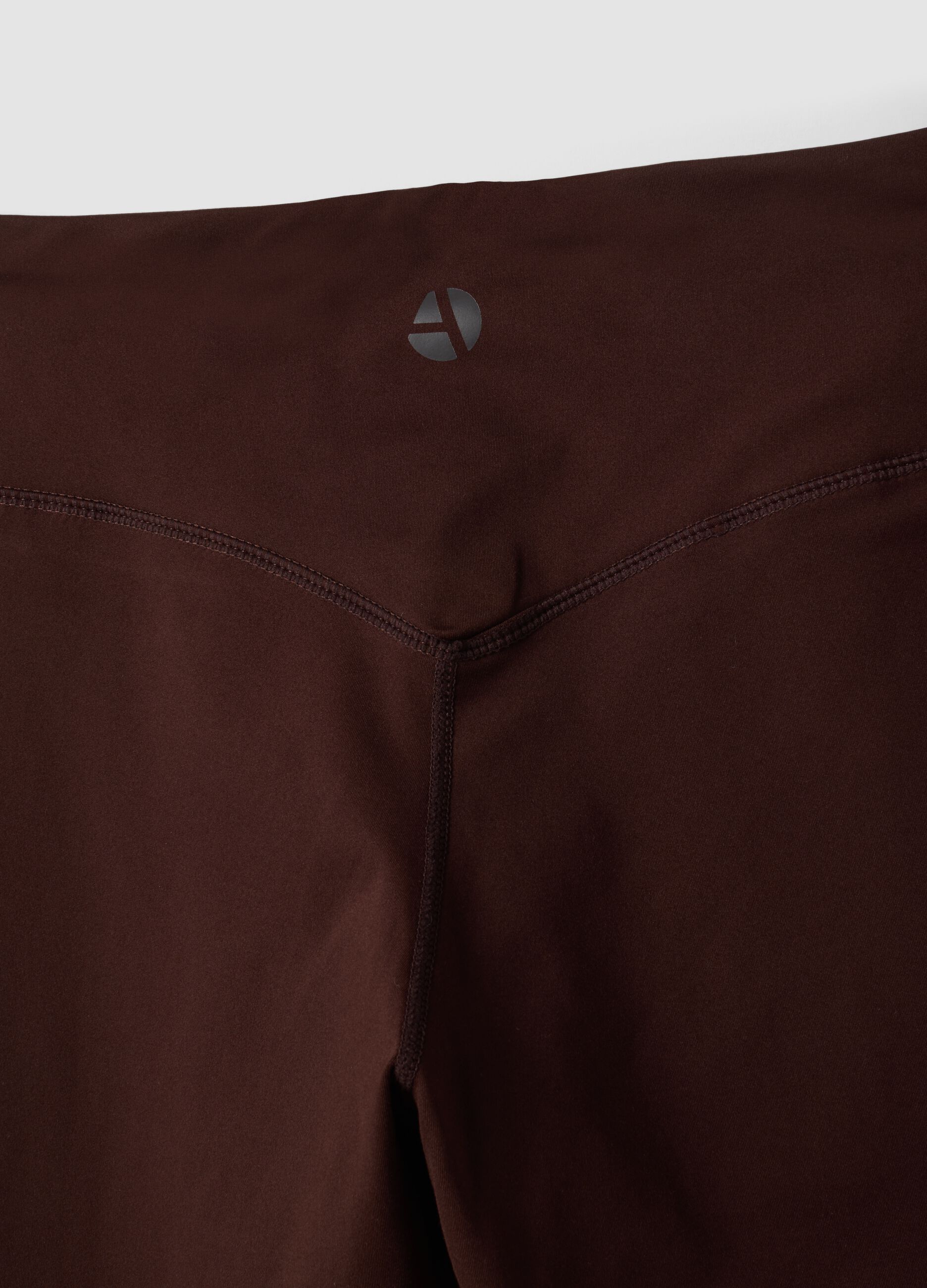 Brown high-waisted stretch leggings