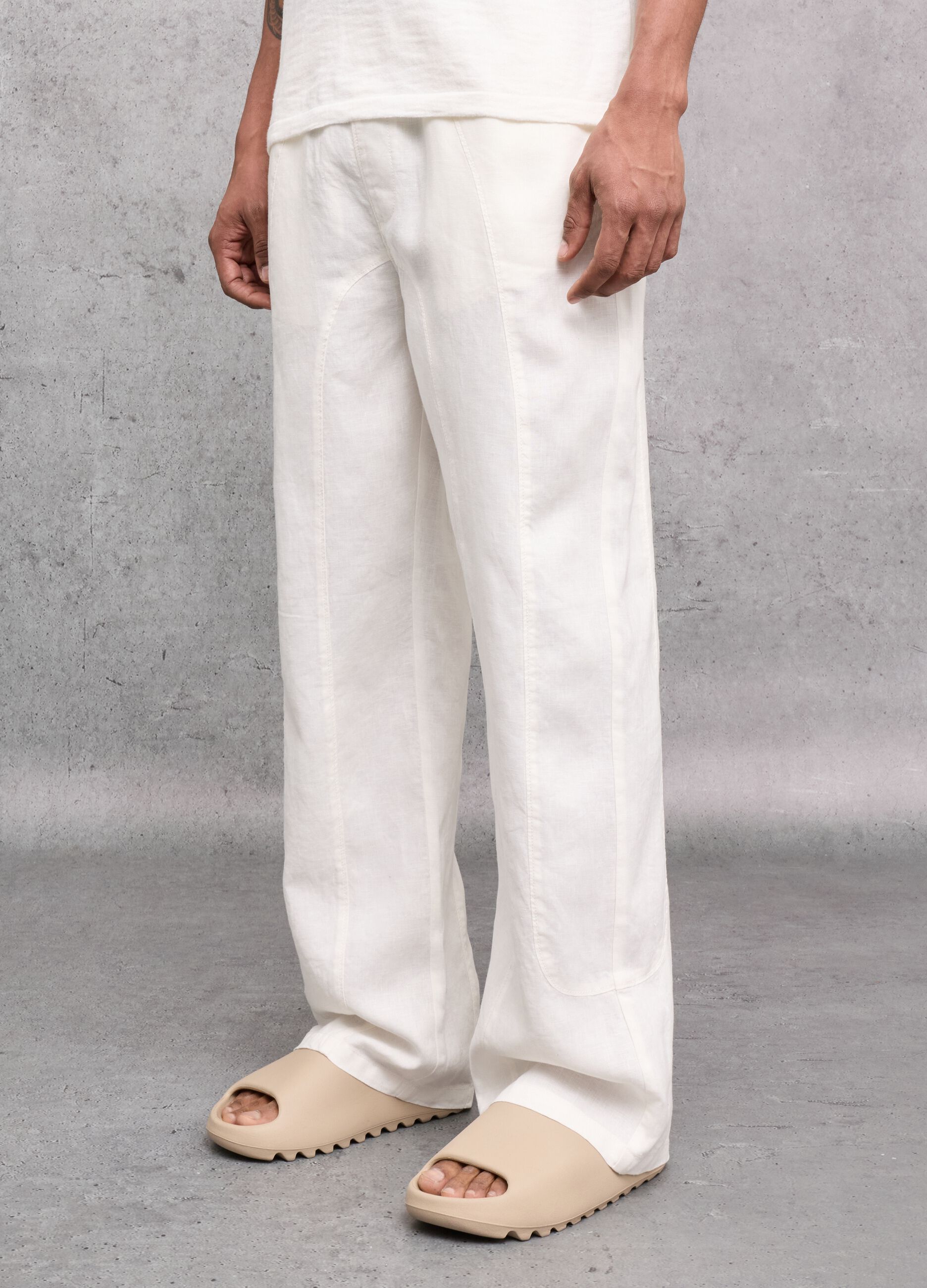 &Lambda;&epsilon;&upsilon;&kappa;ό &pi;&alpha;&nu;&tau;&epsilon;&lambda;ό&nu;&iota; wide leg &alpha;&pi;ό 100% &lambda;&iota;&nu;ό