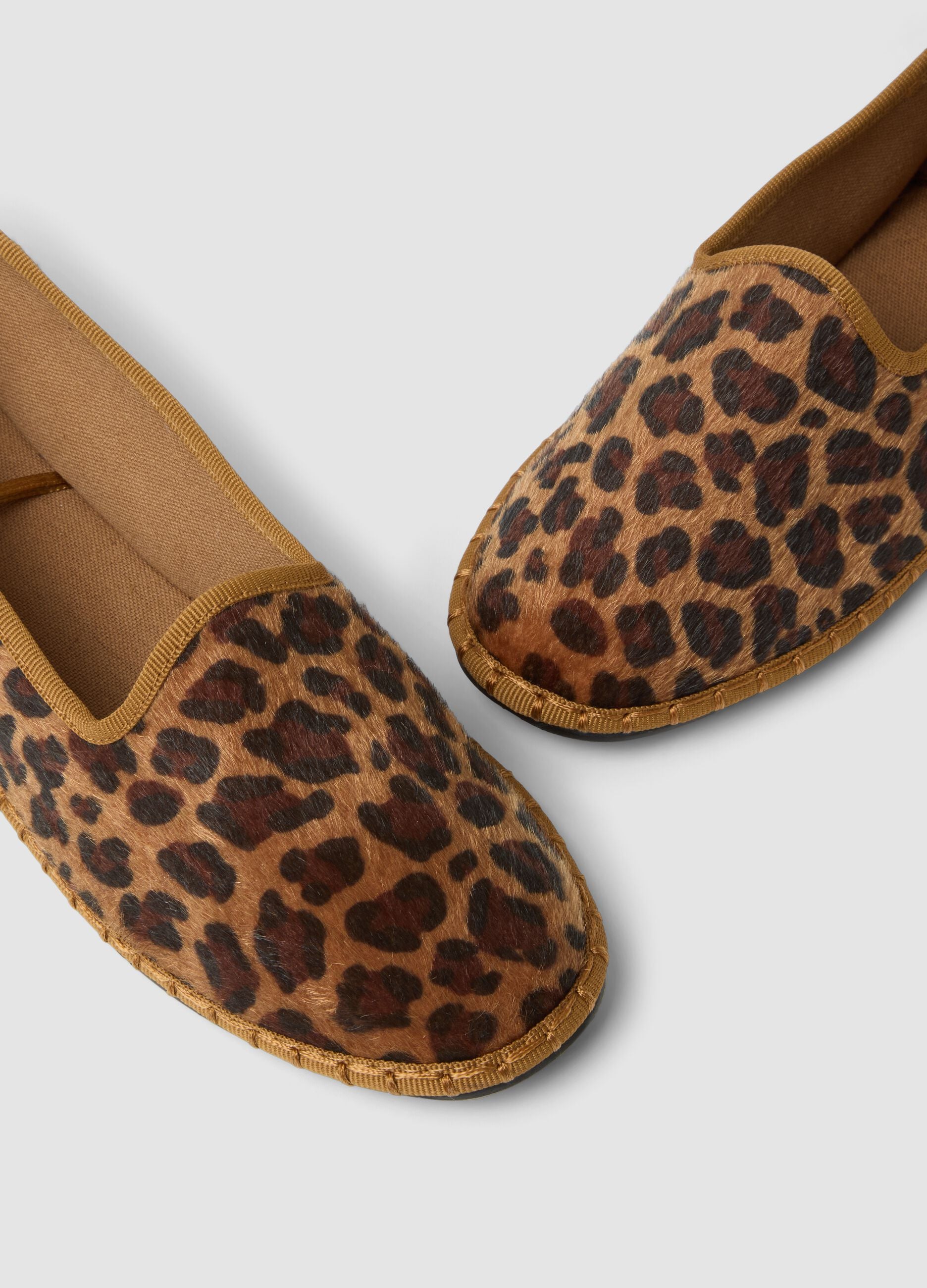 Classic brown animal-print ballet flats