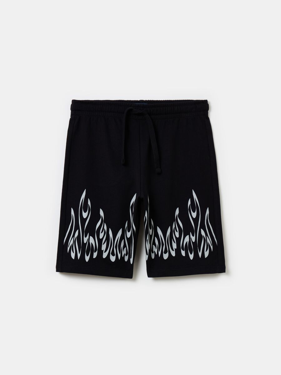 French Terry Bermuda shorts with print_0