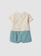 Blue and white pure cotton baby romper_1
