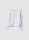 Girls' White Pure Cotton Cardigan Regular Fit with Button_0