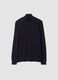 Blue cotton and cashmere blend polo jumper_4