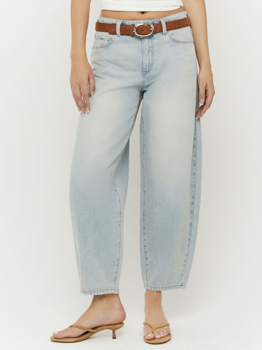 Light blue cotton and lyocell blend jeans_1
