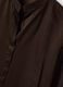 Blusa marrone in misto viscosa regular fit con collo coreano_5