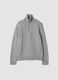 Grey cotton-wool blend half-zip jumper_0