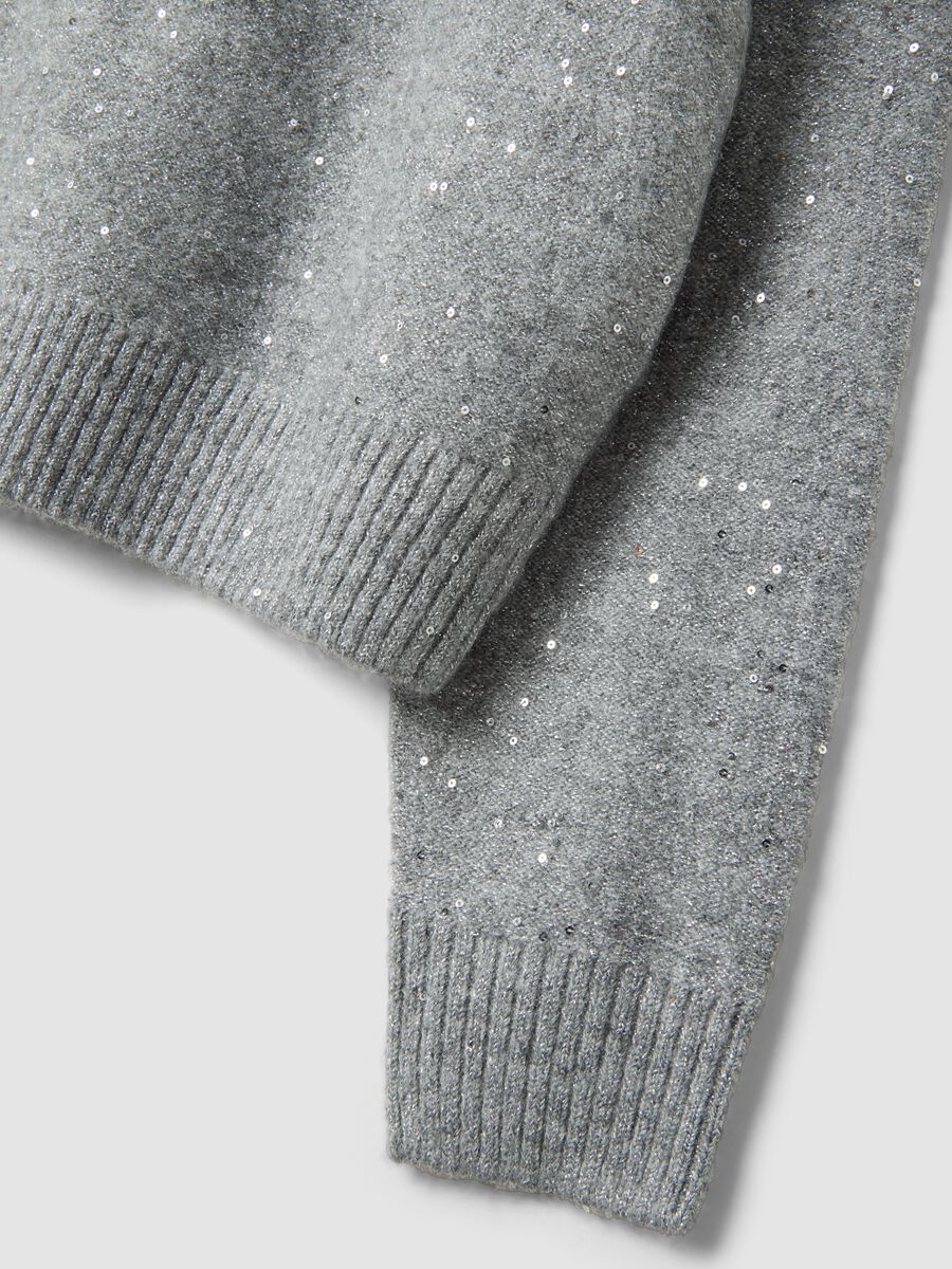 Grey marl stretch jersey top with sequins, regular fit_2