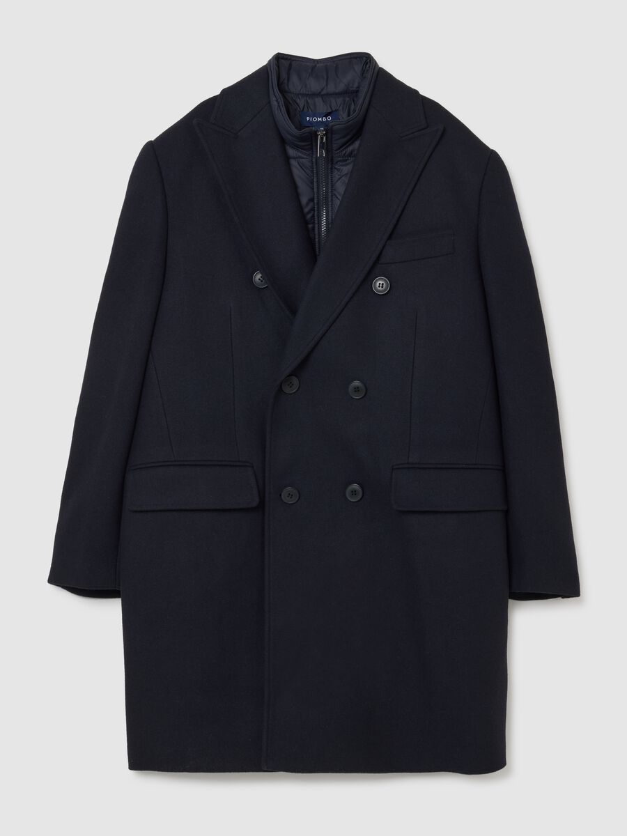 Blue regular fit coat with buttons_4