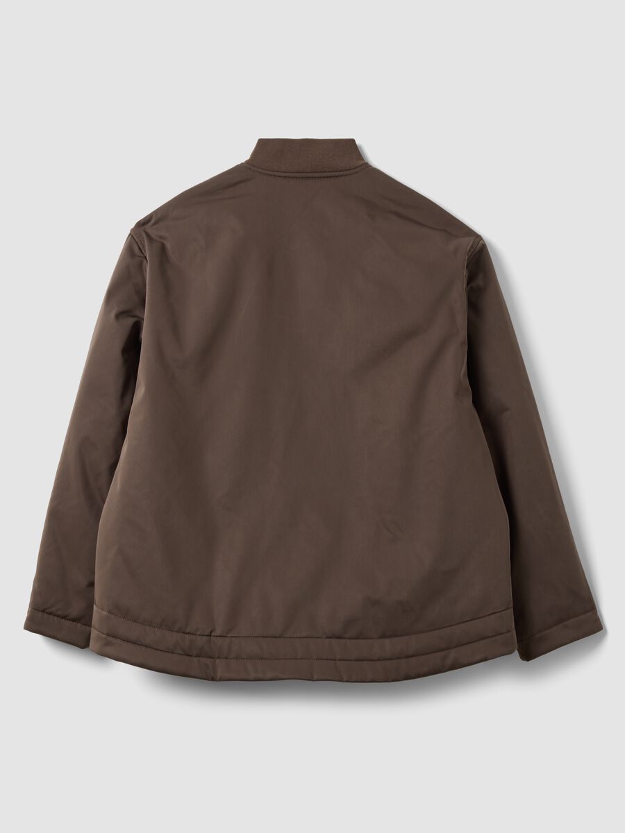 Brown padded regular-fit jacket with zip_6