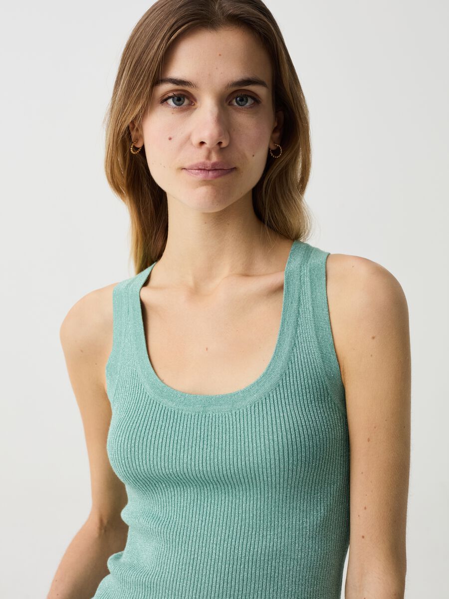 Ribbed tank top with lurex_1
