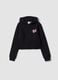 Schwarzer Kapuzenhoodie mit Rei&szlig;verschluss aus Baumwollmischung f&uuml;r M&auml;dchen, Regular Fit_3