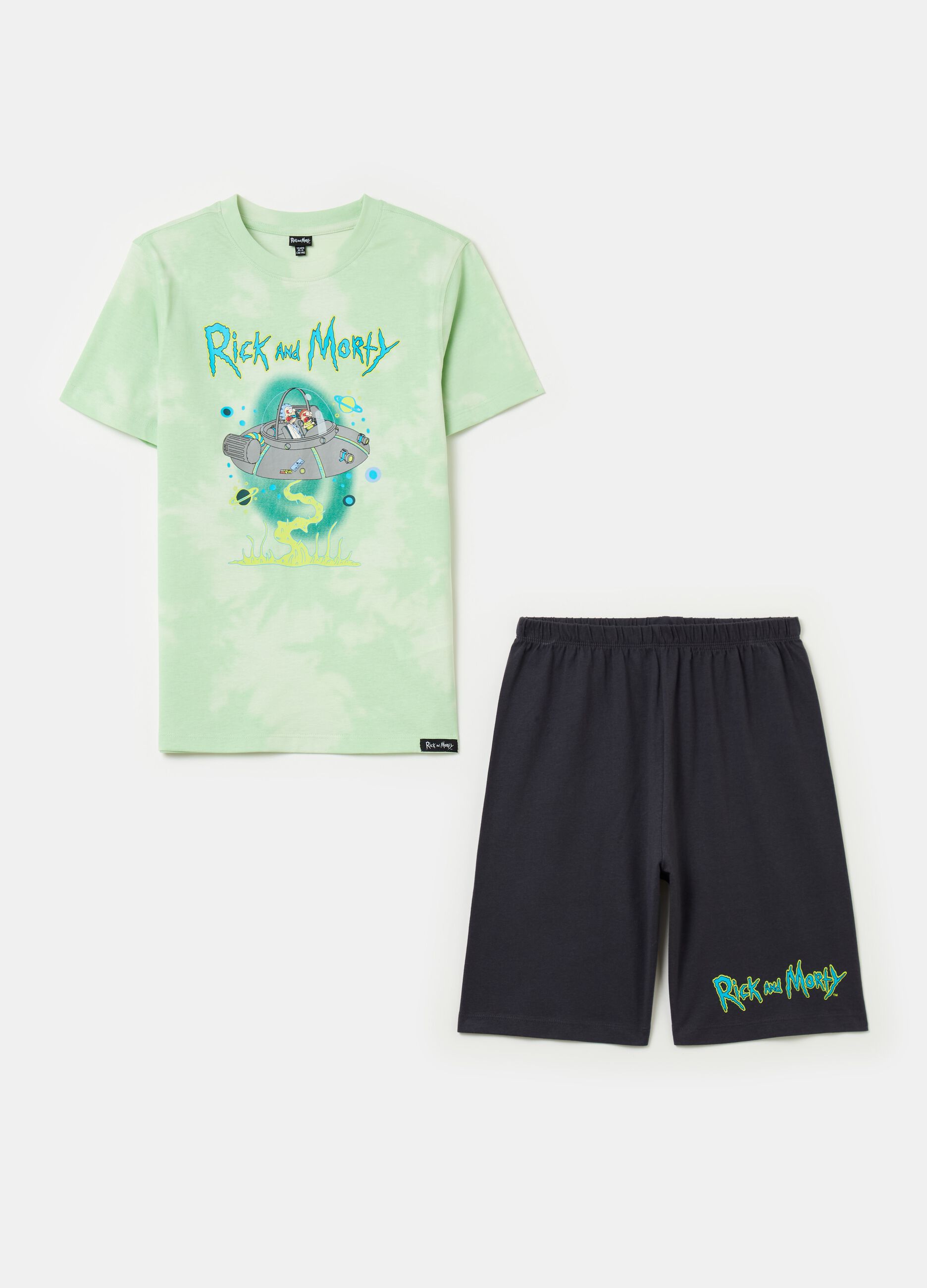Eco-cotton pyjamas with Rick and Morty print
