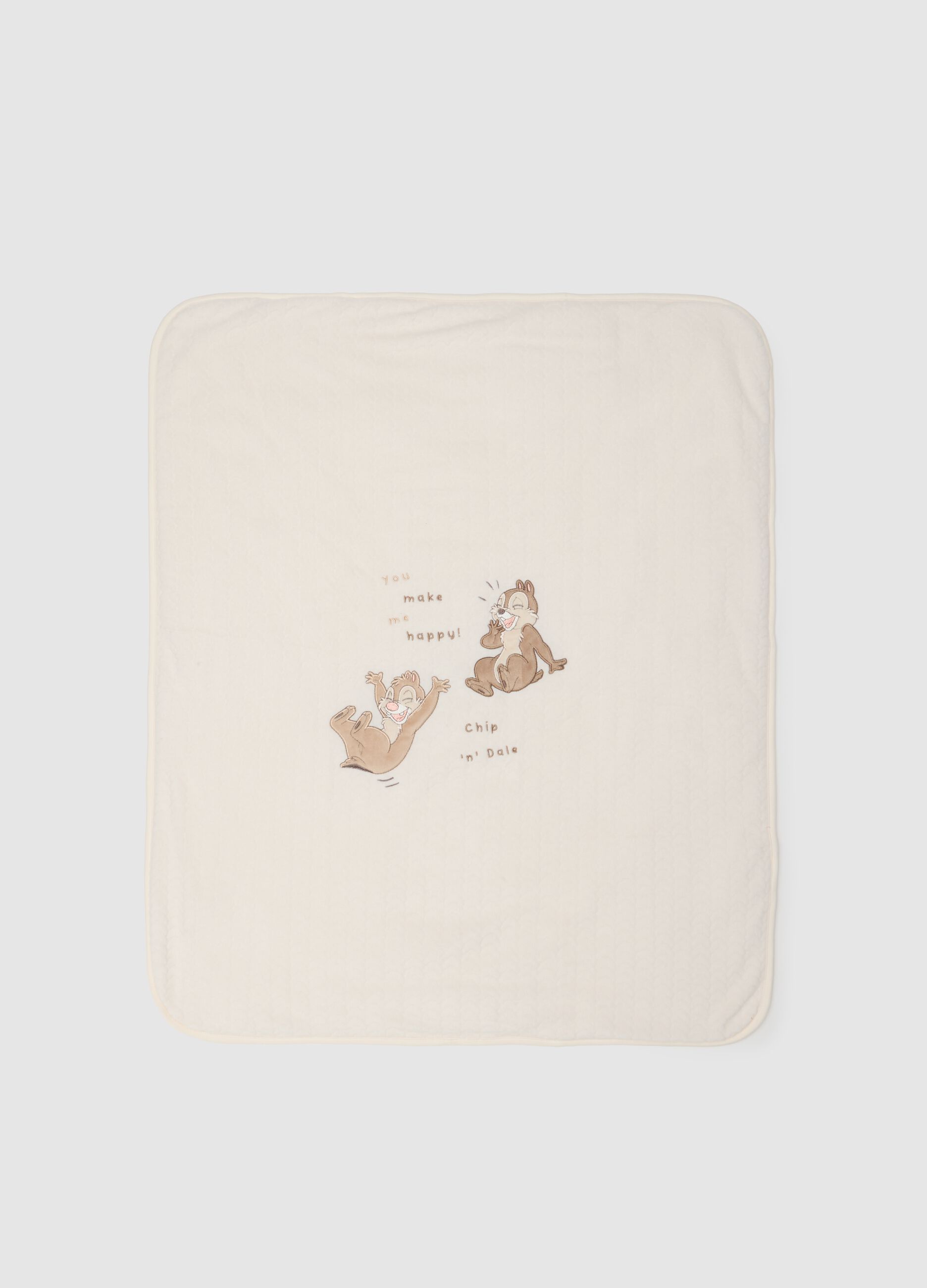 Beige velour baby blanket