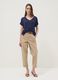 Blue stretch viscose V-neck T-shirt_1