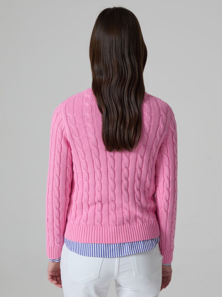 Ribbed pullover with cable-knit design_1
