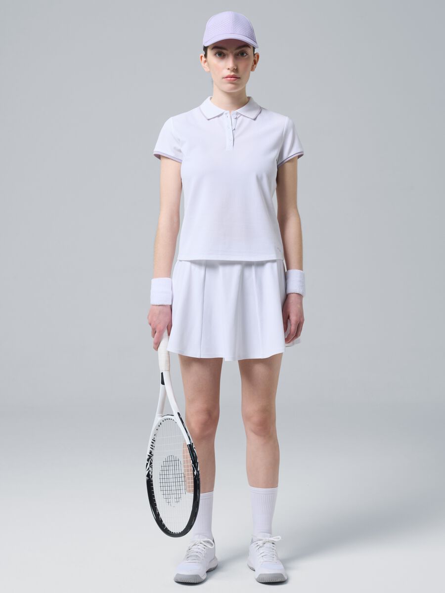 Weisses ALTAVIA COURT Sport-Poloshirt aus Stretch-Baumwolle_1