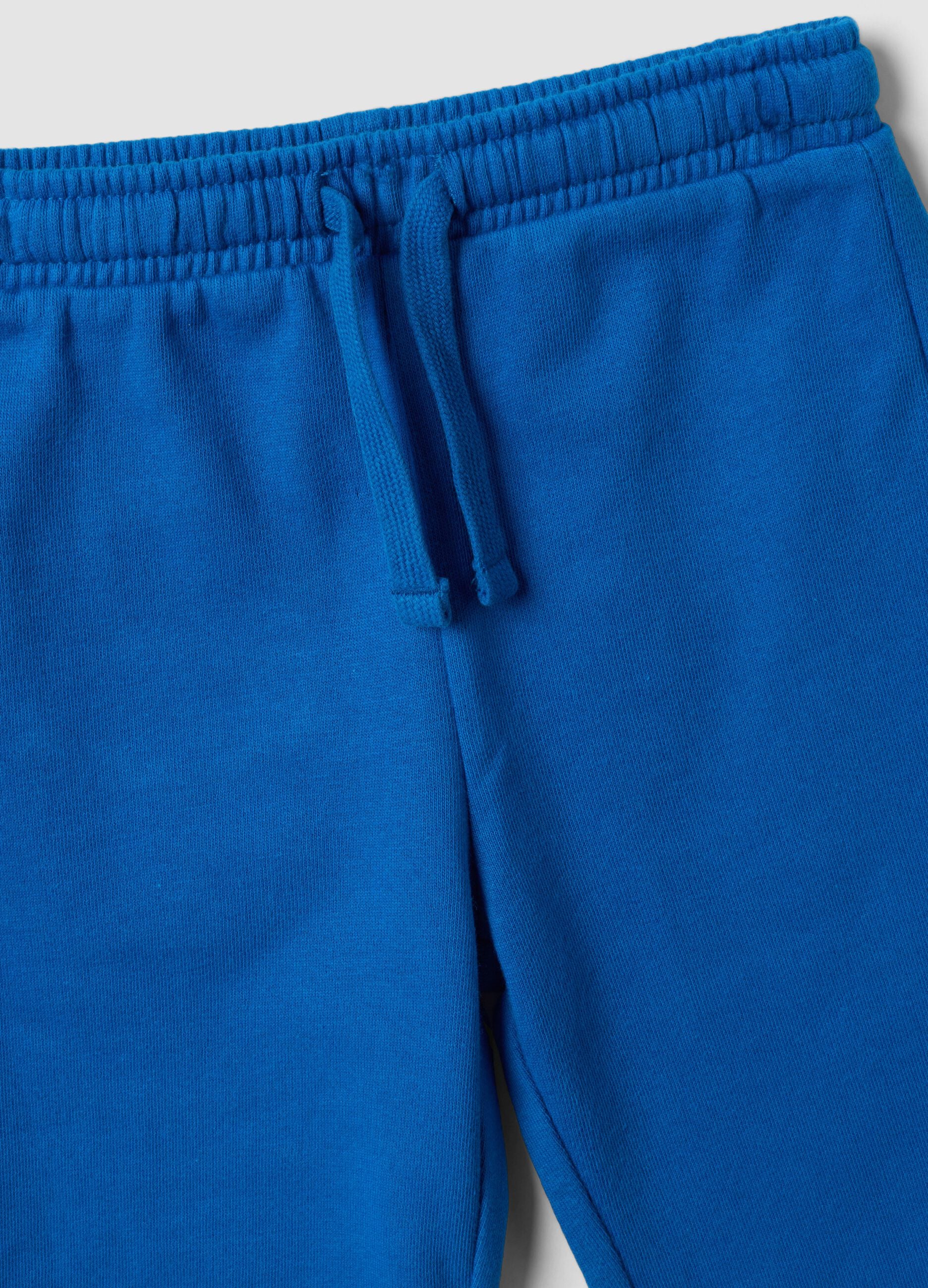 Blue pure cotton jogger set with print for boys