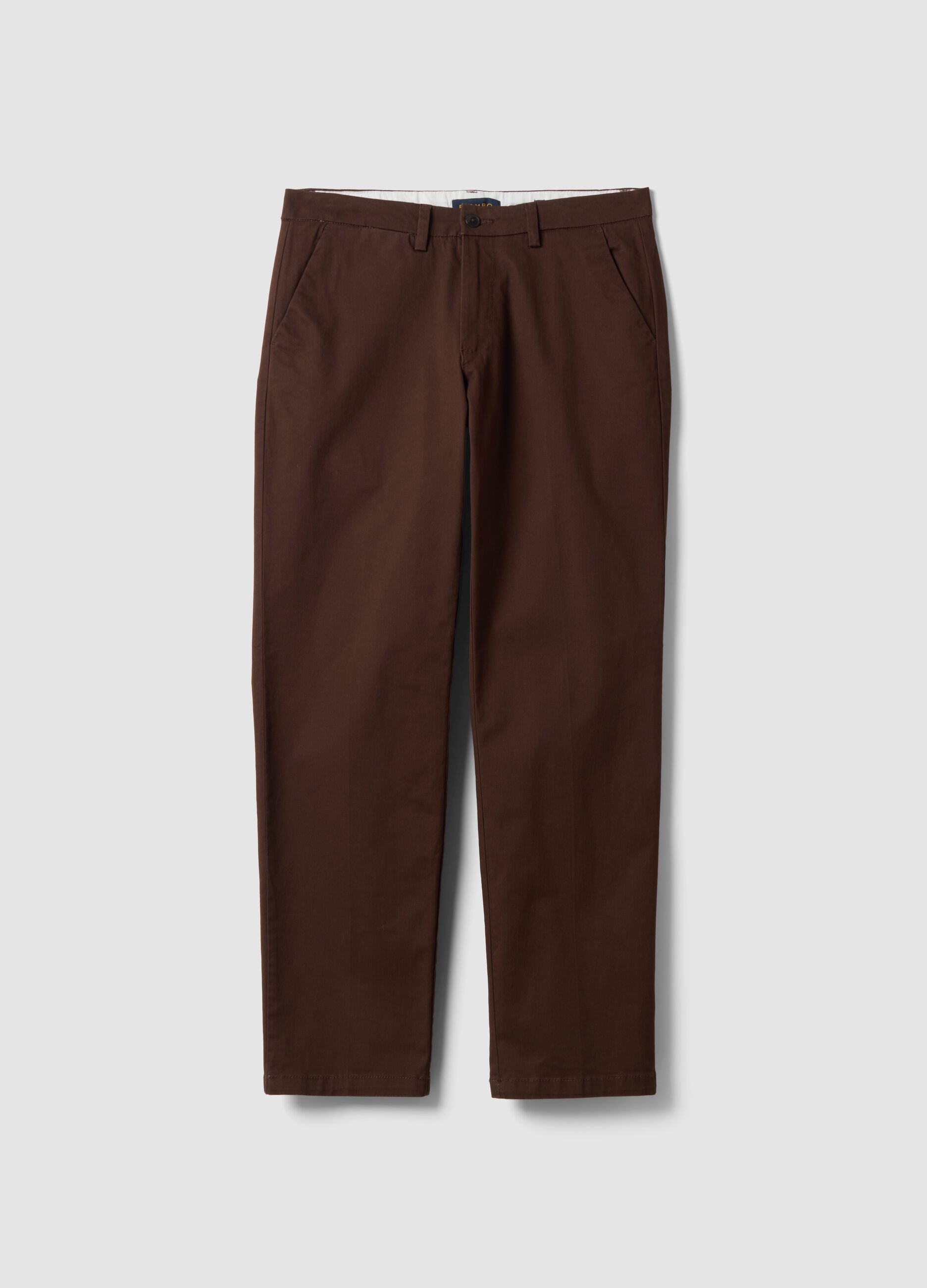 Brown regular-fit stretch cotton twill chino trousers