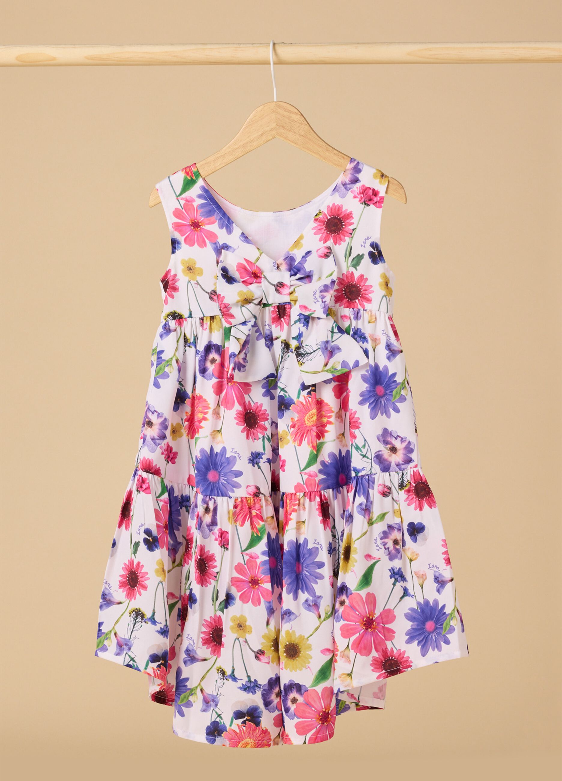 Flounced dress with floral print