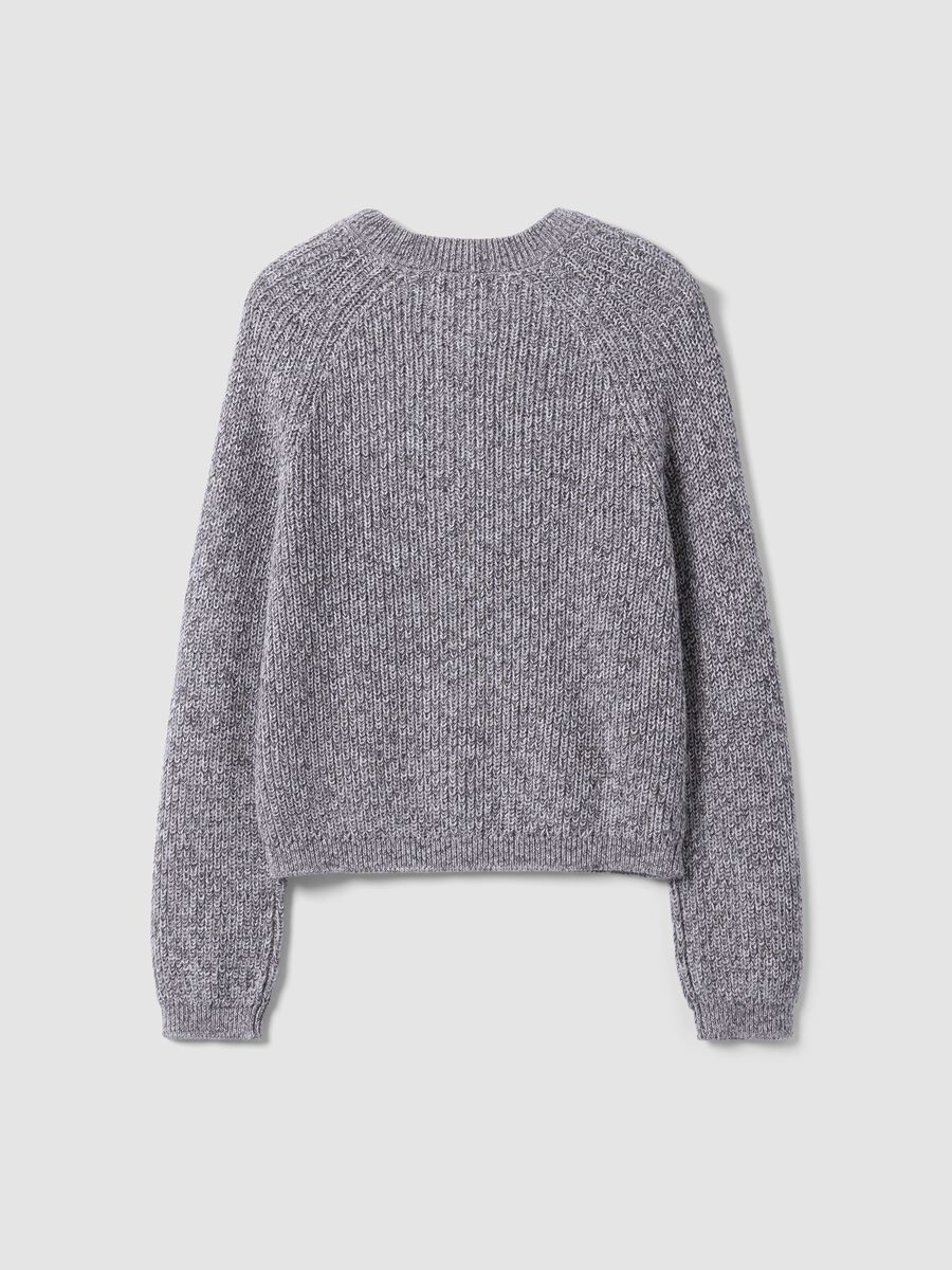 Grey pure cotton knit cardigan in regular fit_1