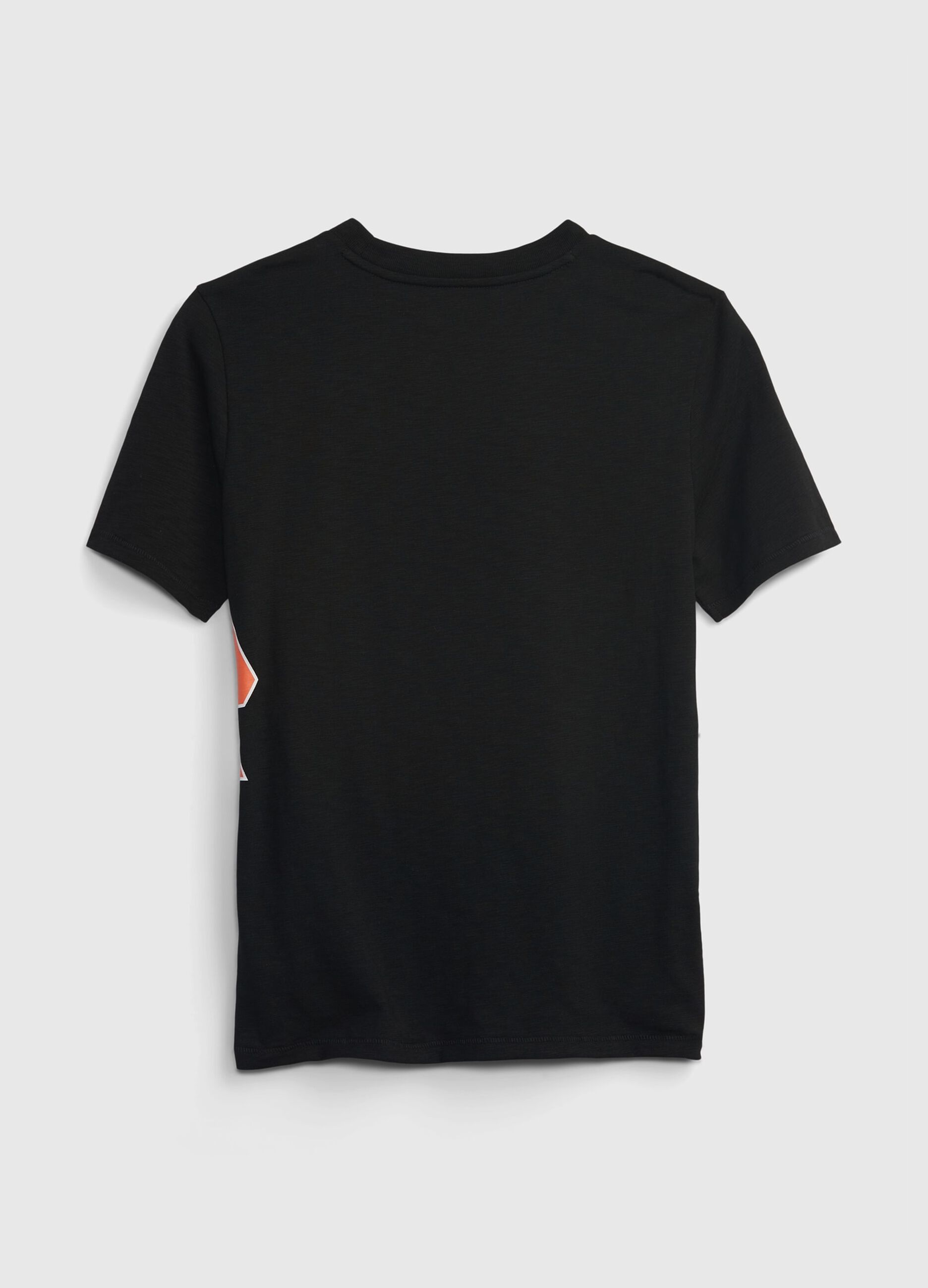 Camiseta de algodón flameado con logo estampado