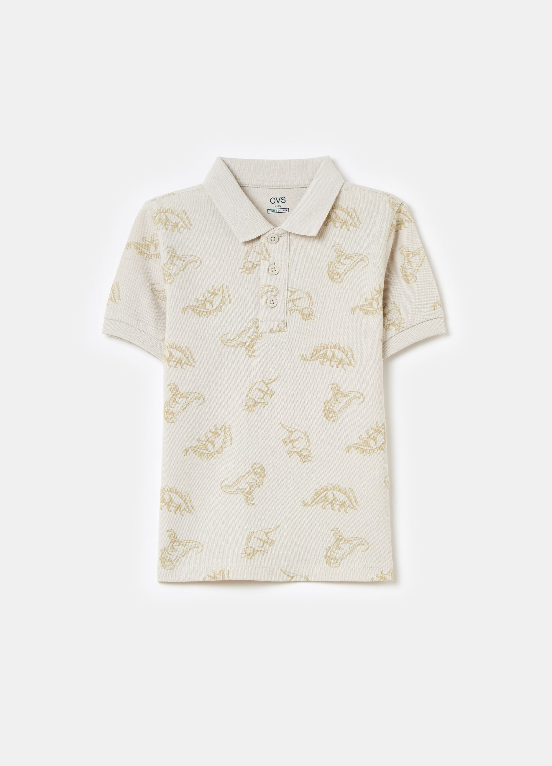 Cotton polo shirt with print