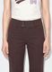 Pantaloni marroni flare in viscosa elasticizzata con fantasia gessata_3