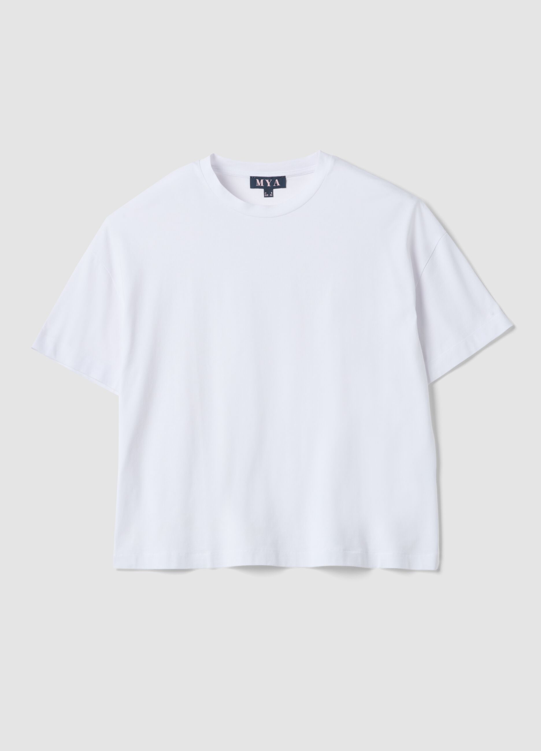 Wei&szlig;es Regular-Fit T-Shirt aus Baumwolle und elastischem Modal