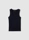 Blue regular fit stretch cotton tank top_4
