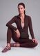 Brown fitted full-zip jacket in stretch fabric ALTAVIA STUDIO_0
