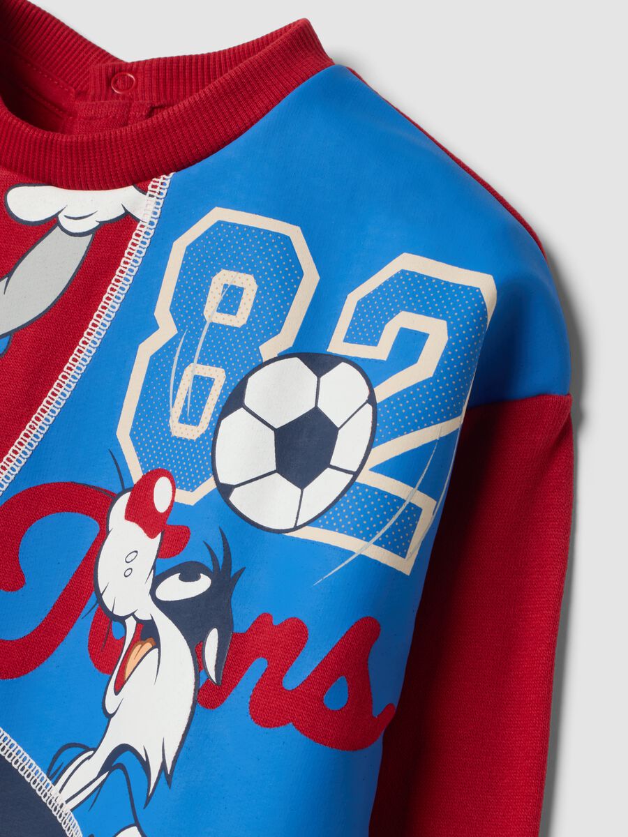 Red organic cotton Looney Tunes print tracksuit_2