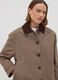 Brown cotton-blend jacket with contrast collar, regular fit_0