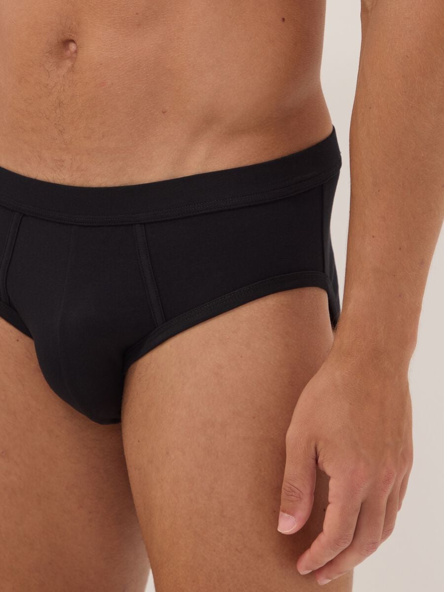3er-Pack schwarze Slips aus extrafeiner Stretch-Baumwolle_2