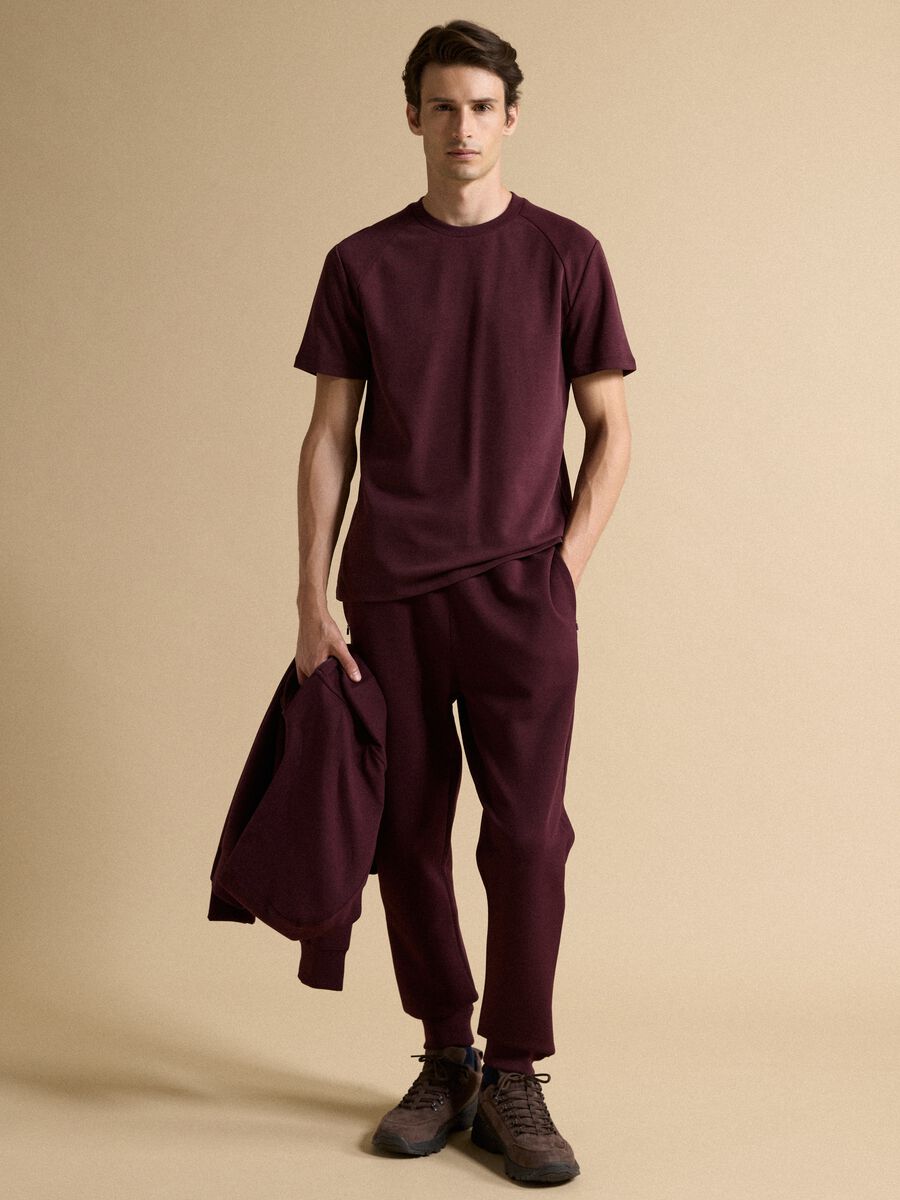 Red breathable, quick-dry cotton-blend T-shirt_1