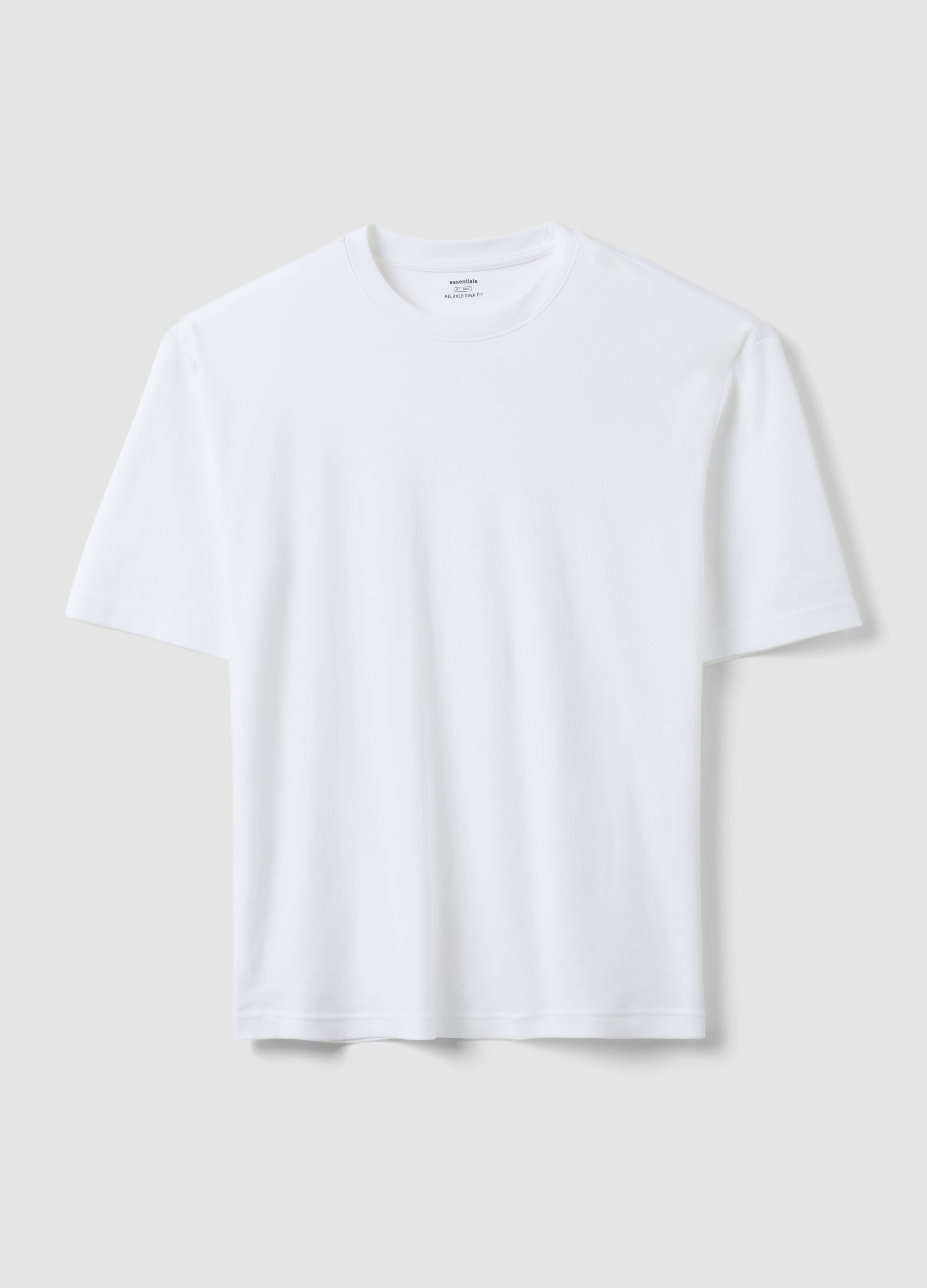 Wei&szlig;es Kurzarm-T-Shirt aus reiner Baumwolle, Relaxed Fit