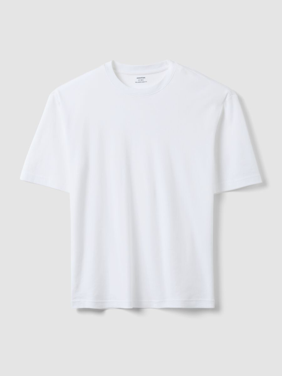 Wei&szlig;es Kurzarm-T-Shirt aus reiner Baumwolle, Relaxed Fit_4