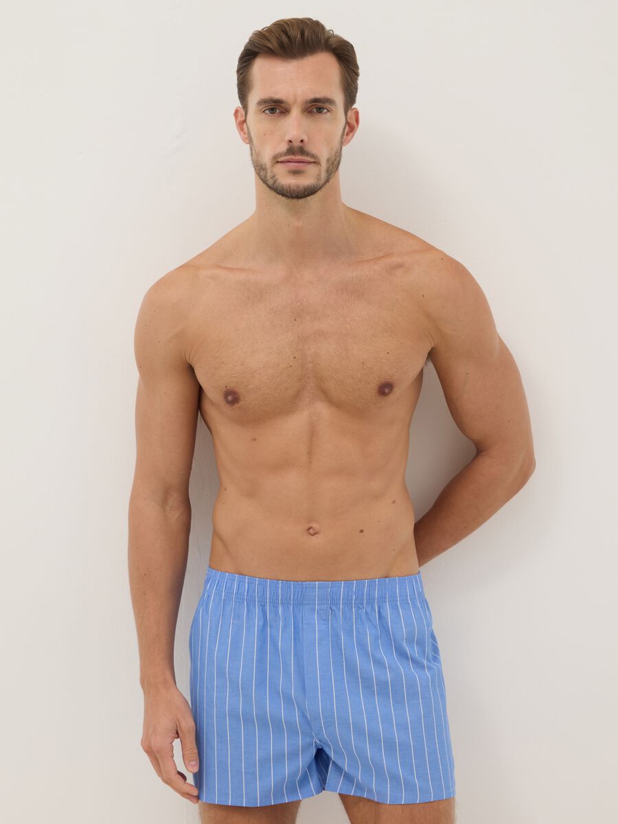 Multicolour stripe regular fit pure cotton boxer twin pack_0