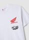 White pure cotton regular fit T-shirt with Honda print_5