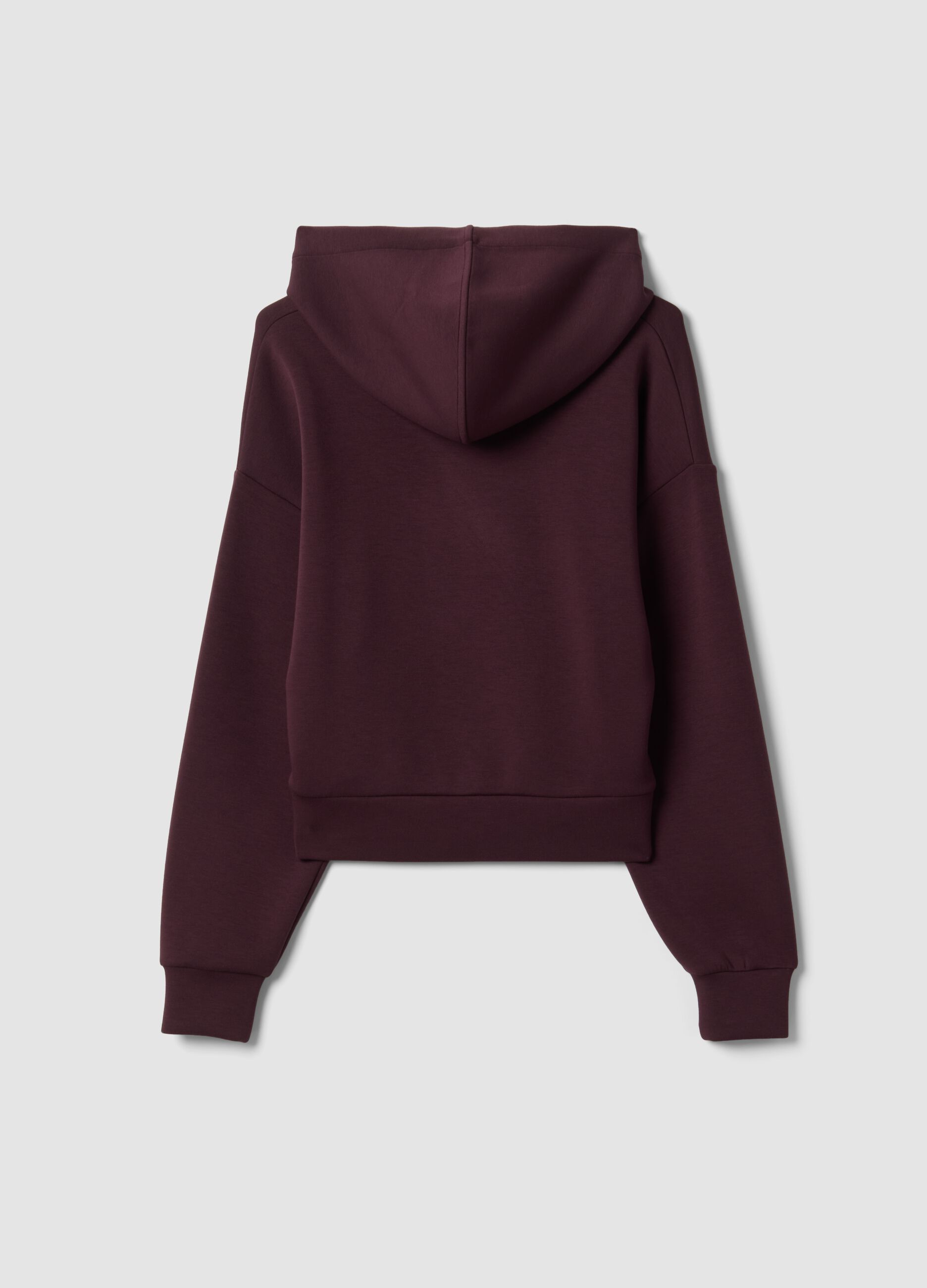 Violettes Sweatshirt aus elastischem Modal mit Rundhalsausschnitt